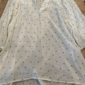 Chic Cream and Tan Women's Blouse